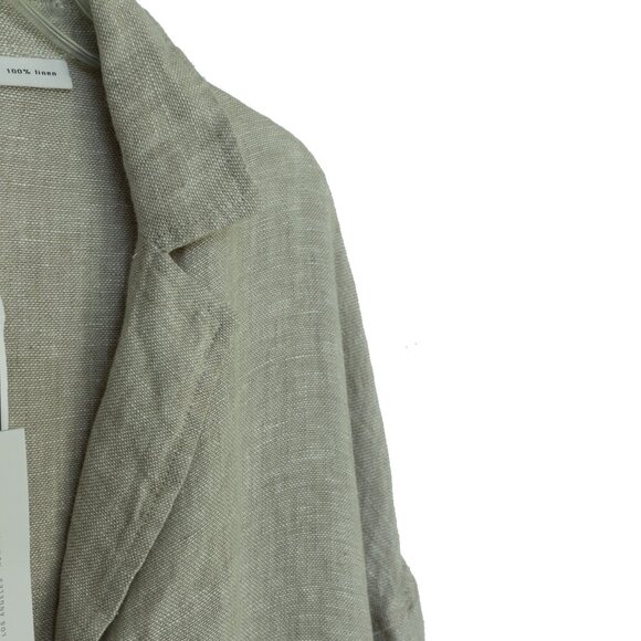 Rachel Zoe Linen Blazer Beige Core Minimal Relaxed Fit Long Lightweight Jacket - Picture 7 of 14